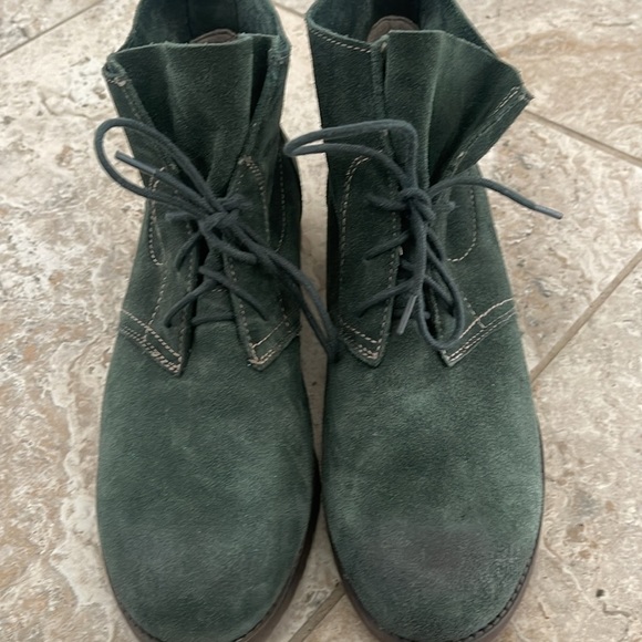 Naturalizer Women's Endellion Green Suede Leather lace up booties Sz 11M - Picture 5 of 16